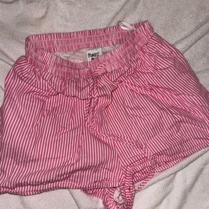 Princess Polly Pink and White Striped beach Shorts